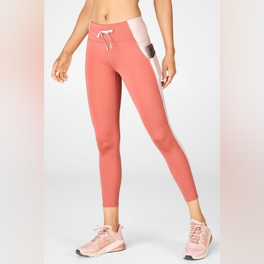 Fabletics UltraCool 2-Tone Leggings (Salmon & Pink)